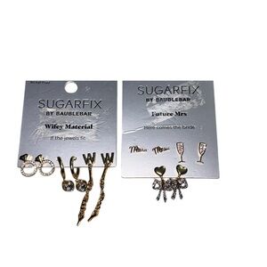 BaubleBar Sugarfix Mixed Gold and Silver Earring Set 6 pairs